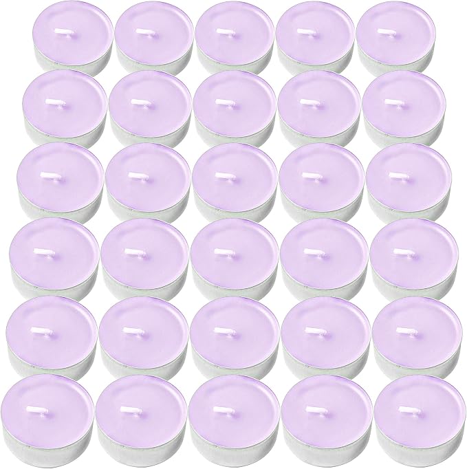 DecorRack 30 Tealight Candles, Lavender Scented, Pleasant Fragrance Candle, Aromatherapy, Scented Home Decor, Votive Long Lasting Candles (Pack of 30)