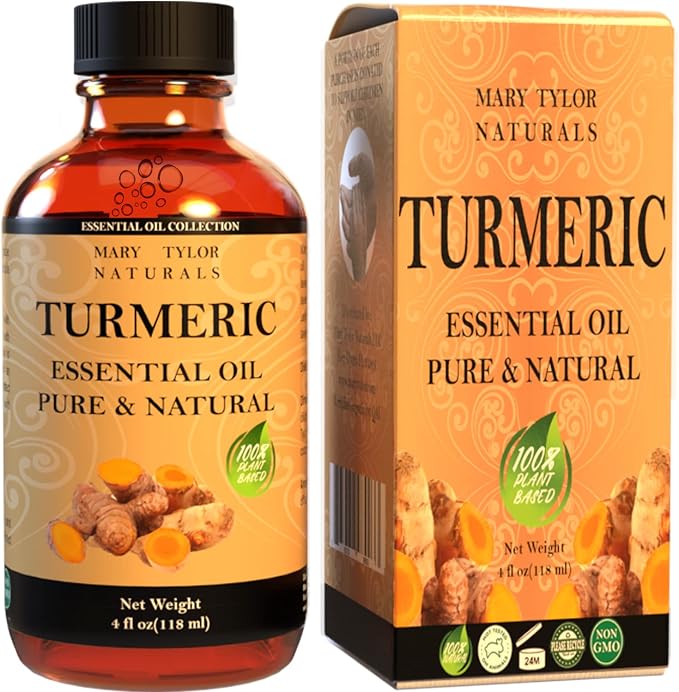 Turmeric Essential Oil (4 oz), Premium Therapeutic Grade, 100% Pure and Natural, Perfect for Aromatherapy, Diffuser, DIY by Mary Tylor Naturals