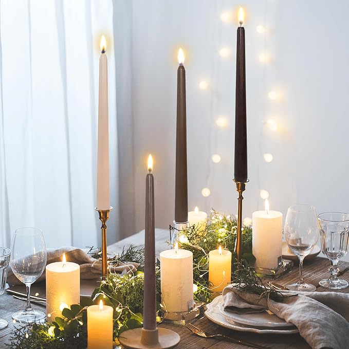 Candlesticks Long Taper Candle,Coffee Scented 10 Inches Gradient Brown Candle Sticks Smokeless Tapered Candles for Home Décor Holiday Gifts