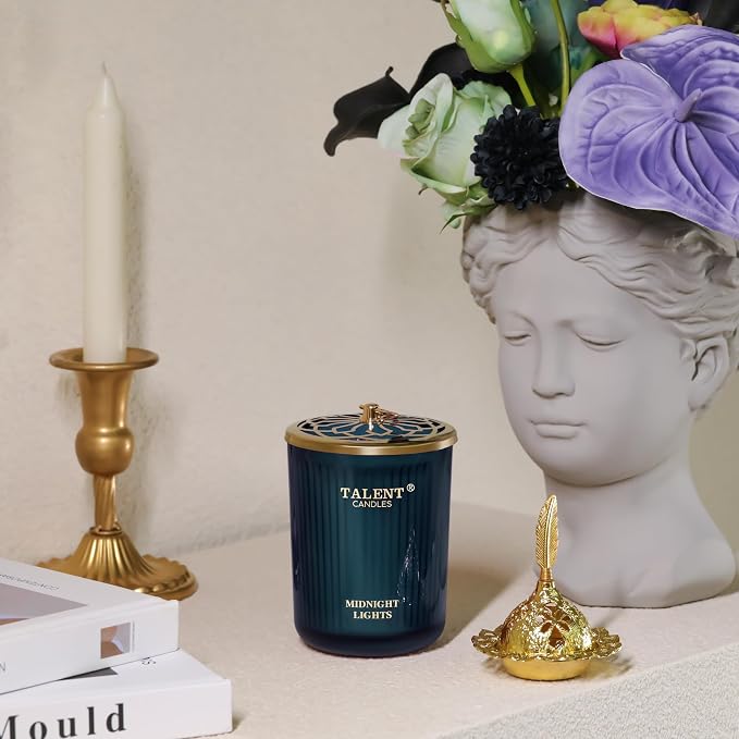 Talent Candles Jar Candles for Home Scented, Aromatherapy Candles Gifts for Women & Men, Natural Soy Candle, 8.4oz Traditional Style, Midnight Lights, GG79106NL-ML