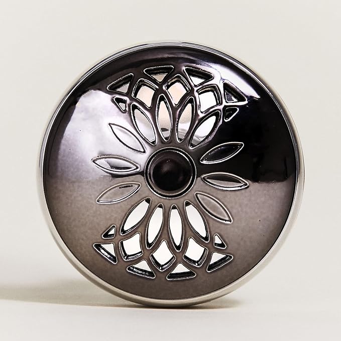 MAISON BERGER Car Diffuser, On/Off Flower Gun Metal, No Refill Included | Patented On/Off Control, Holder Only, Refill Sold Separately, Made in France