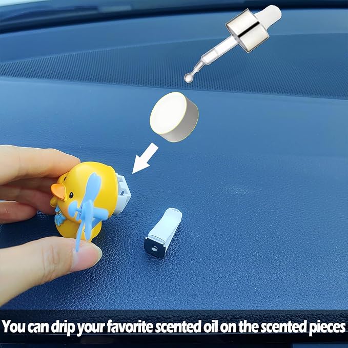 Cute Car Air Freshener Vent Clips, 3D Animal with Mini Fan Diffuser Vent Clip, Air Conditioning Decoration Car Accessories for Women and Men