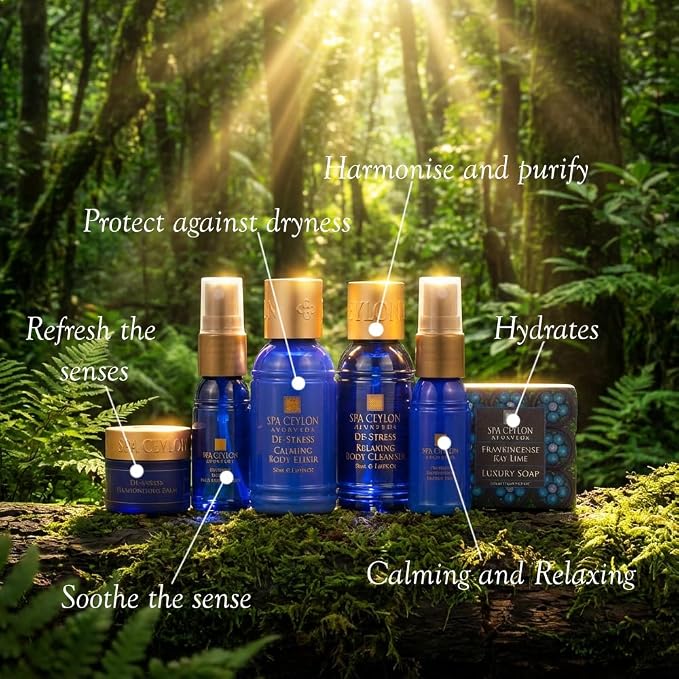 SPA CEYLON De-stress Home Spa Set, Ayurvedic Spa Gift Kit, Natural Pampering Set