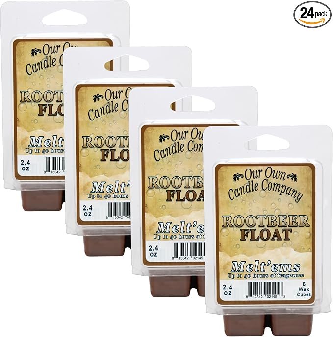 Our Own Candle Company Premium Wax Melt, Root Beer Float, 6 Cubes, 2.4 oz (4 Pack)