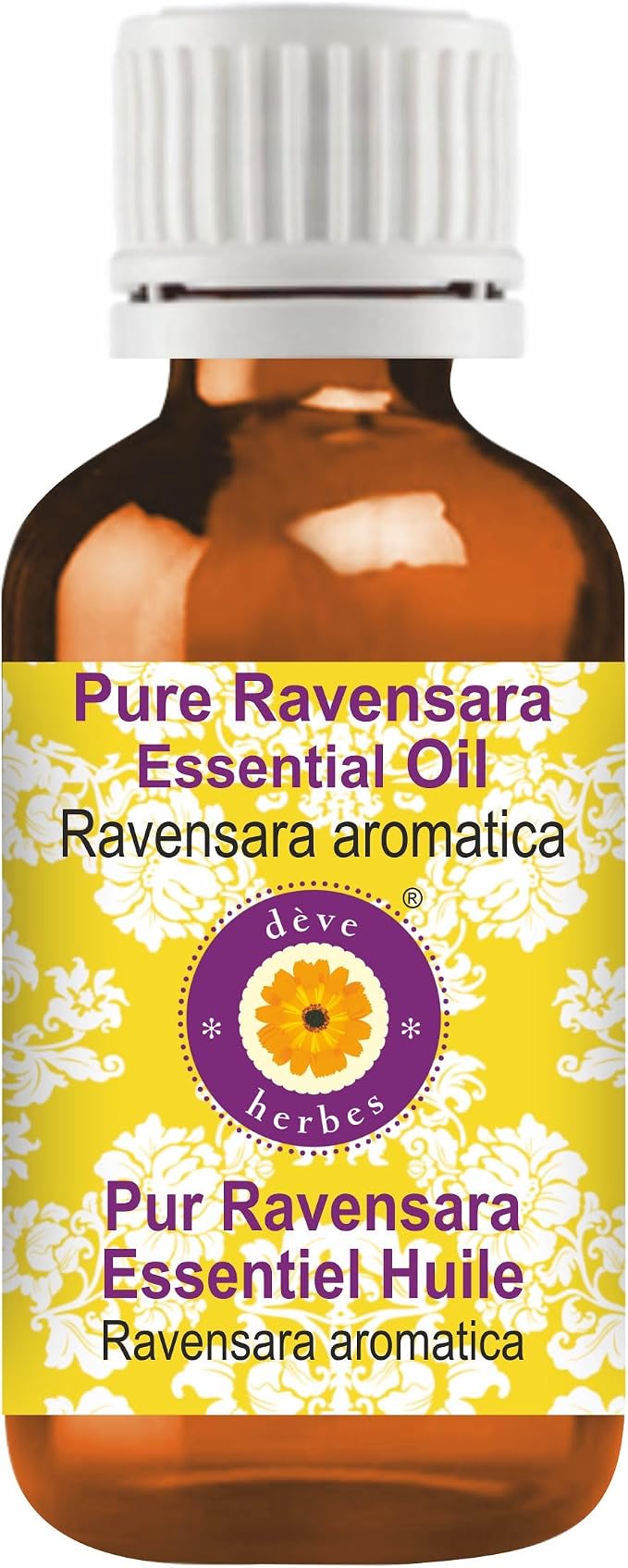 dève herbes Ravensara Essential Oil (Ravensara aromatica) Pure | Non-Sticky | Non-Greasy | Lightweight | Men & Women | All Skin Types | Steam Distilled 10ml (0.33 oz)