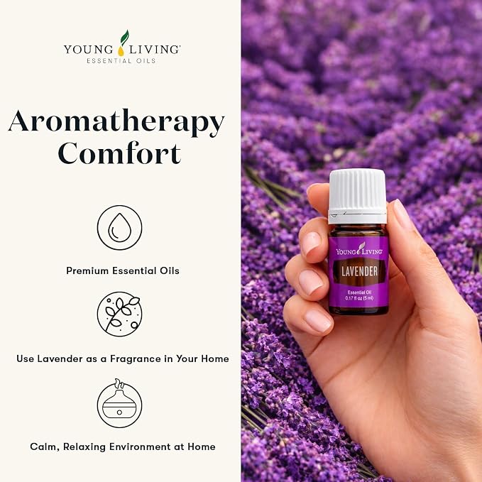 Lavender Essential Oil 5ml by Young Living – Pure Lavender Oil for Aromatherapy, Essential Oil Diffuser, Skin & Relaxation, Essential Oils for Diffuser & Home Use