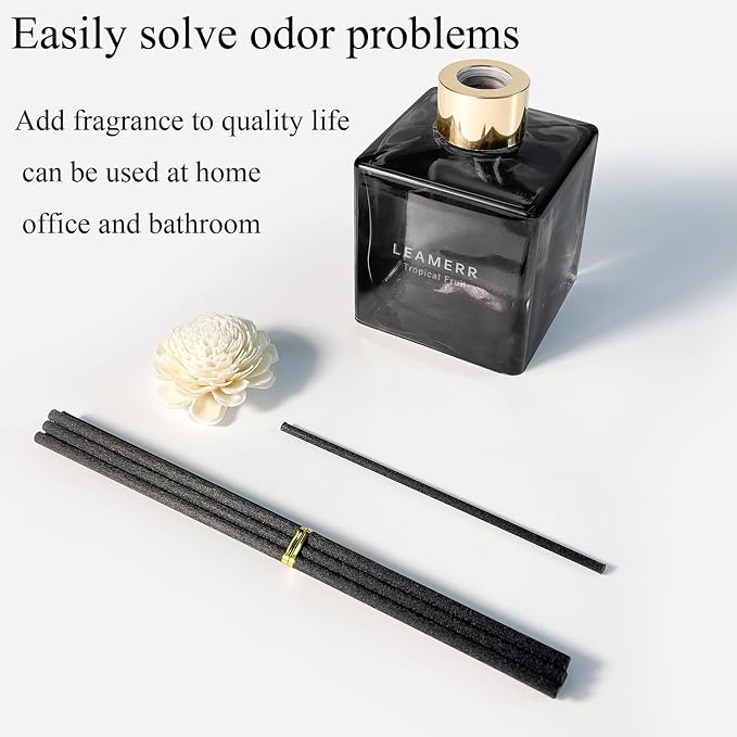 Reed Diffuser Set, 6.1 oz (180 ml) Sicilian Citrus Scented Diffuser with Sticks Long-Lasting Home Fragrance Reed Diffuser for Home Room Office Bathroom Shelf Decor