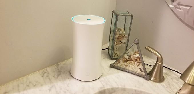 EcoGecko Clean Lines, Modern Design, Long Running, White Essential and Aroma Oil Diffuser, Room and Air Freshener, Bathroom and Kitchen Decor
