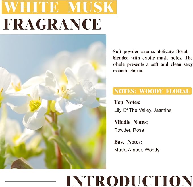 EUQEE White Musk Fragrance Oils for Home Aromatherapy, Premium Fragrance Oil with Glass Dropper for Diffusers, Candle & Soap Making, Bath Bombs (2.02 Fl oz/60 ml)