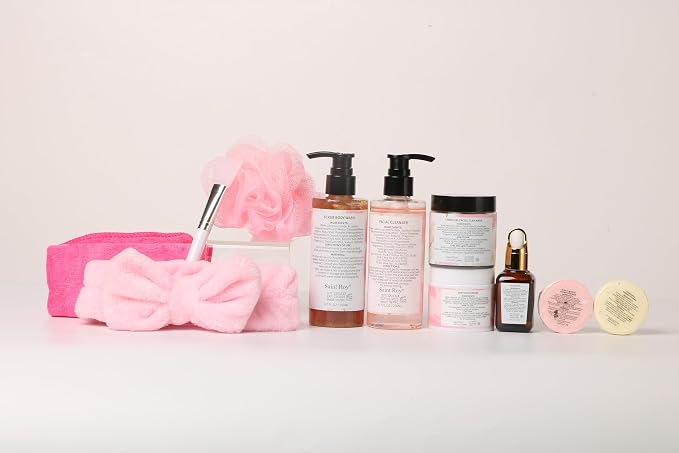 Skin Care Kit for Women, ROSE Spa Gifts for Women, Self Care Kit | Bath and Body Gifts Set for Woman, Body Wash,Birthday Gift Skin Care Set, Christmas Gift