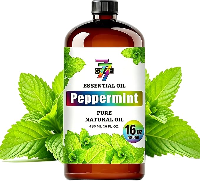 Peppermint Essential Oil, Peppermint Oils, for Diffuser, Humidifier, DIY Candles, Soap, Cleaning, Office, Yoga, Massage, Gift, Essential Oil, GV77ZF Peppermint Fragrance Oil - 16 fl oz (480 ml)