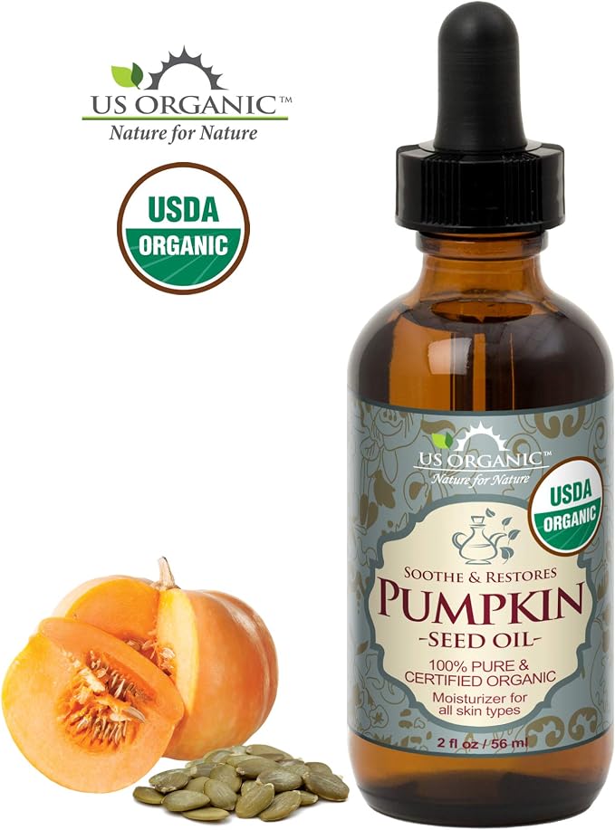 US Organic Pumpkin Seed Oil, USDA Certified Organic, Pure, Natural, Cold Pressed Virgin, Unrefined in Amber Glass Bottle w/Glass Eyedropper (Small (2 oz, 56 ml))