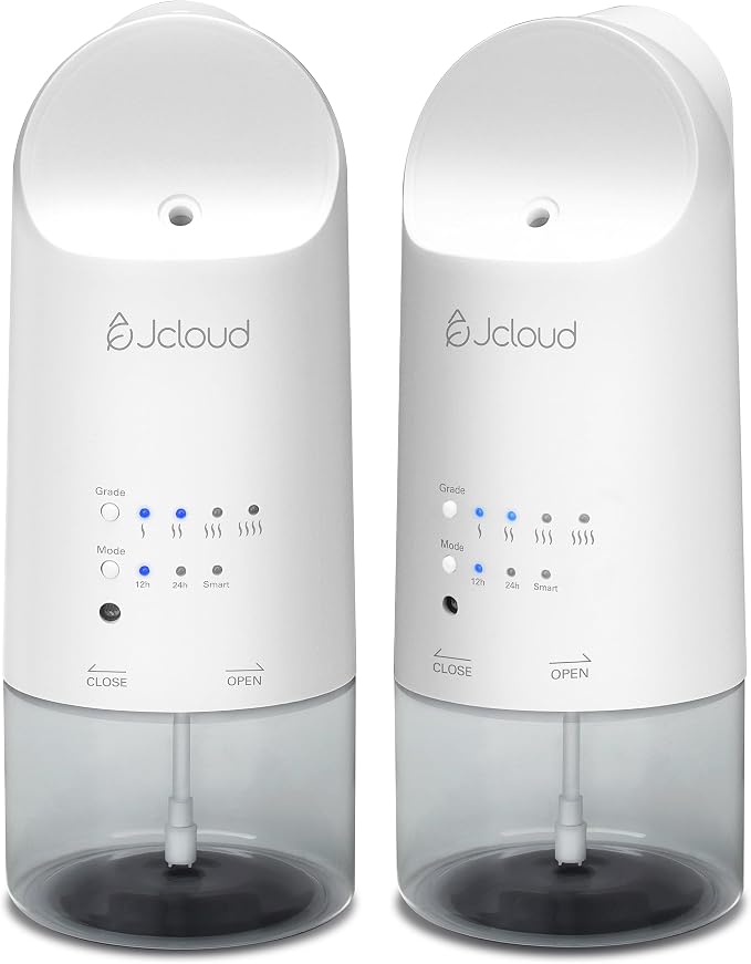 JCLOUD Plug in Diffuser for Essential Oils, 2 Pack Waterless Scent Diffuser Cover Up to 500 Sq. Ft. for Home, Office, Spa – Portable Wall Aromatherapy Device, White
