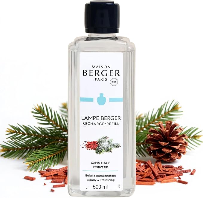 MAISON BERGER Lampe Berger Refill, 500 ml, Festive Fir | Catalytic Lamp Fragrance Refill, Helps Neutralize Odors, ~80 h Fragrance Diffusion, Made in France