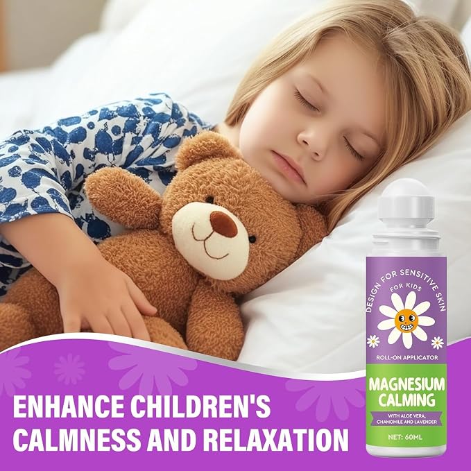 Magnesium Lotion for Kids, Gentle Roll on Magnesium Lotion for Sleep, Moisturizing Skin & Improve Children Bedtime, 60ml