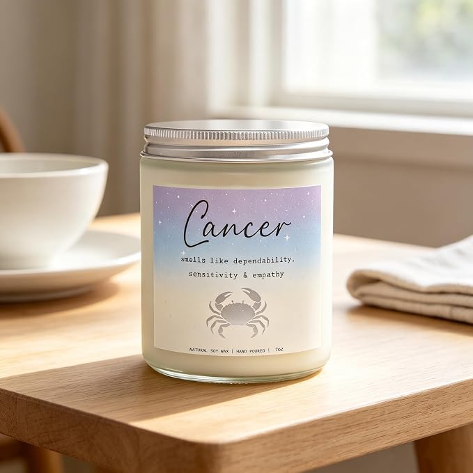 Cancer Candle, Cancer Gifts for Women, Thoughtful Get Well & Sympathy Gifts, Perfect Presents for Birthday - Lavender & Eucalyptus Soy Wax Scented Candle, 7OZ