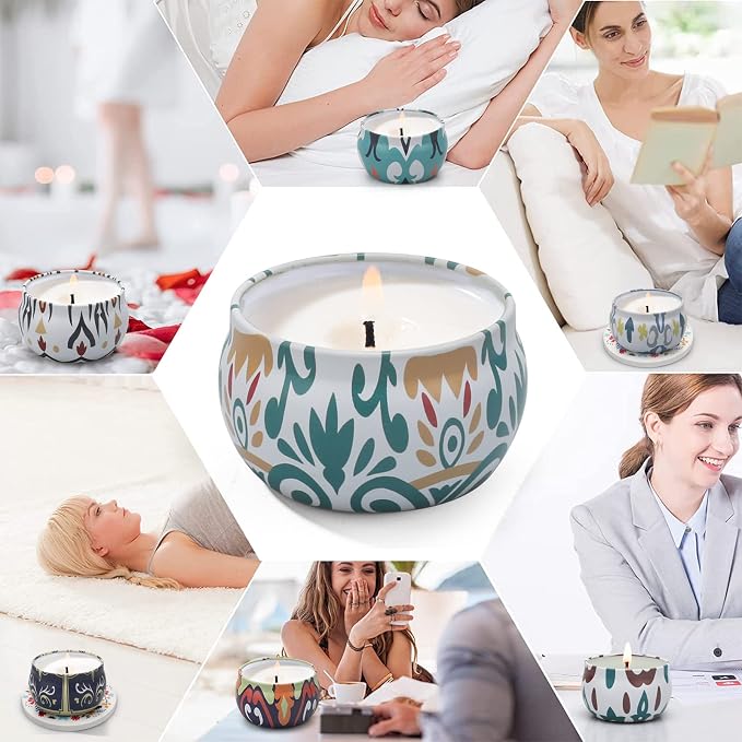 Scented Candles Gift Set, 10 Pack Candles for Home Scented, 250 Hour Long Lasting Soy Candle with Two Coasters, Gifts for Women, Aromatherapy Candle for Stress Relief, Relaxation, Bath, Yoga