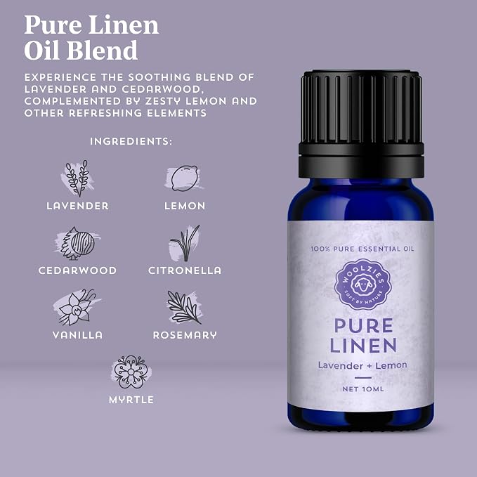 Laundry Essentials Essential Oil Set: Use with Wool Dryer Balls or Oil Diffuser Elevate Your Laundry with All-Natural Aromatherapy Scents | Fresh Laundry, Chamomile Bliss, Pure Linen 10 ML
