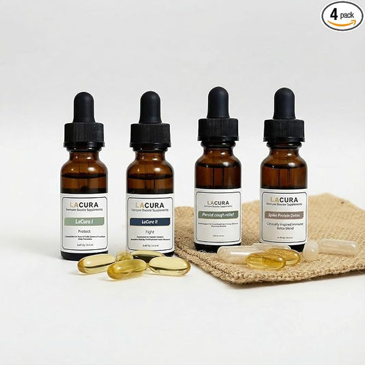 LaCura Complete Immune Support 4-Blend Bundle – Plant-Based Wellness Drops for Daily Immune Support & Seasonal Balance – Includes LaCura I & II, Persist Cough Support & Spike Protein Formula