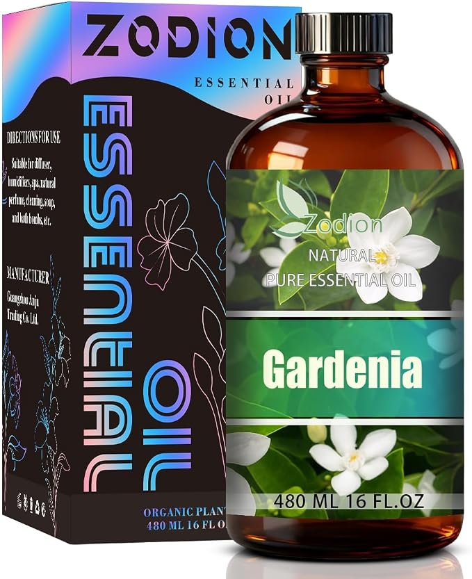 Gardenia Essential Oil - Gardenia Fragrance Oil for Diffuser, Massage, Humidifier, DIY Candle, Soap Making, Home, Bath, Yoga - 16 fl oz (480ml) - ZODION Essential Oils