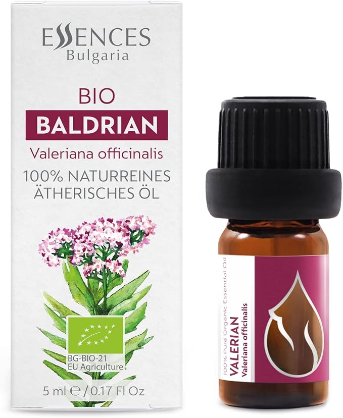 Essences Bulgaria Organic Valerian Essential Oil 0.17 Fl Oz | 5ml | Valeriana officinalis | 100% Pure and Natural | for Good Sleep, Relaxation | Aromatherapy | Therapeutic Grade