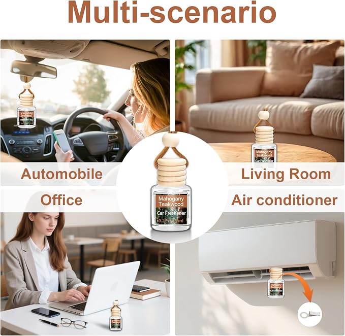2Pack Air Freshener Diffuser, Hanging Air Fragrance Essential Oil Diffuser, Car Scents Accessories Cute Car Interior Decor,Romantic Valentines Day Gift for Her,Car Air Fresheners for Women & Men Gift