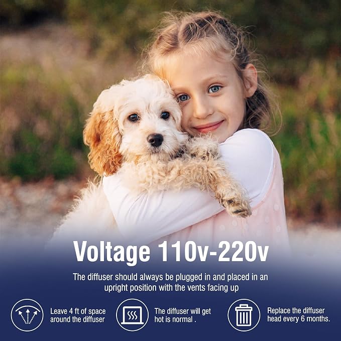 Dog Pheromones Calming Diffuser Kit Appeasing Pheromone Diffuser to Calm (3 Plug in+ 6 Pack 48ml Refill) for Anxiety Relieve Relief Reduce Aggression Fighting Barking Stress 180 Day Supply (Lemon)
