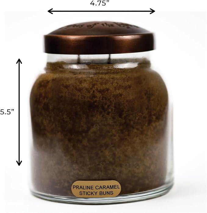 A Cheerful Giver - Praline Caramel Sticky Buns - 34oz Papa Scented Candle Jar - Keepers of the Light - 155 Hours of Burn Time, Candles Gifts for Women
