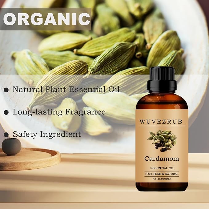 Cardamom Essential Oils, 30ML Pure and Natural Essential Oil for Aromatherapy Diffuser - Cardamom / 1 Fl Oz