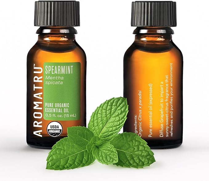 AromaTru Arise Essential Oil Kit – Grapefruit, Lime, Citronella, and Spearmint – Organic & Wildcrafted – ISO Certified – No Synthetic Fillers – Ethically Sourced