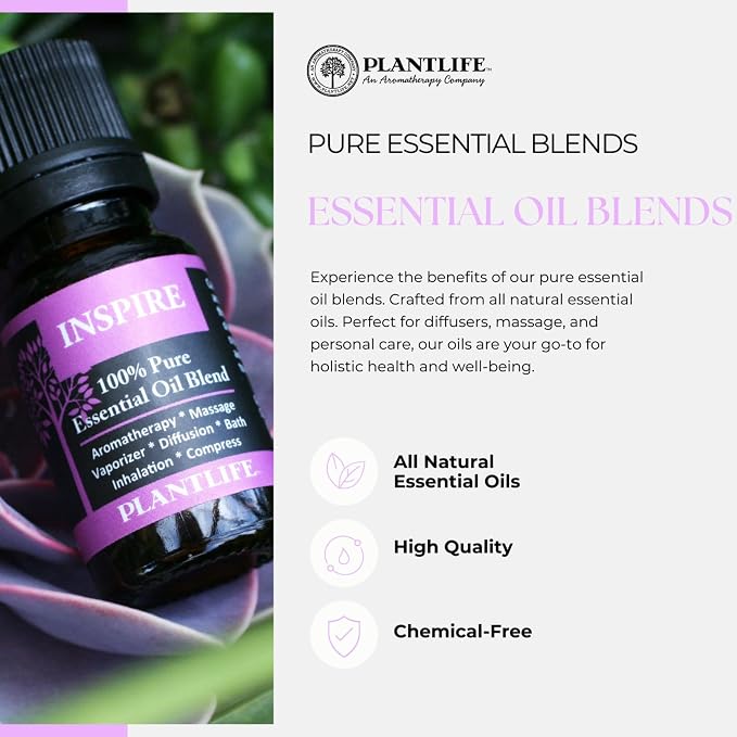 Plantlife Love Aromatherapy Essential Oil Blend - Straight from The Plant 100% Pure Therapeutic Grade - No Additives or Fillers - Made in California 10 ml
