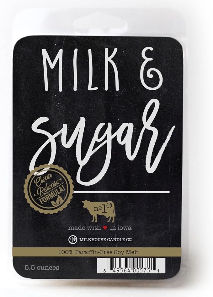 Milkhouse Candle Company Milk & Sugar Soy Wax Melts - Caramelized Sugar | Warm Milk | Vanilla & Nutmeg Scented - 5.5 oz, Hand-Poured, Made in the USA