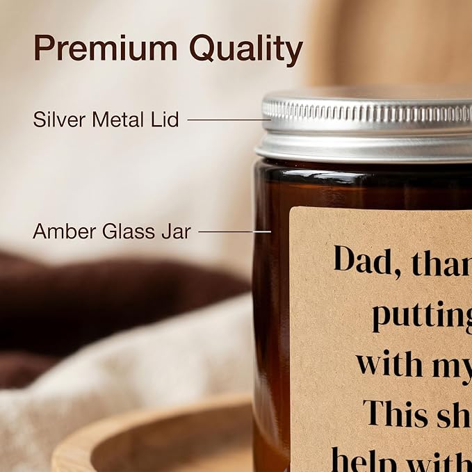 Funny Lavender Scented Soy Candle, Fathers Day Gift from Daughter & Son, Gift for Dad Papa Grandpa Stepdad Father-in-Law, Funny Birthday Christmas Retirement Gag Presents & Home Decor