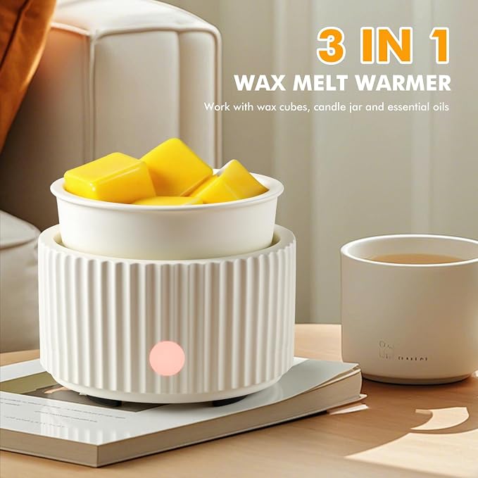 EQUSUPRO Wax Melt Warmer for Scented Wax Melts- Electric 4 in-1 Ceramic Candle Wax Warmer Burner Fragrance Wax Melter for Home Office Bedroom Living Room Decor & Gifts for Women