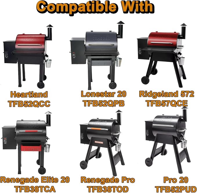 BCA777 TFB38TCA Drip Pan Grill Replacement Parts for Traeger Ridgeland 572 Renegade Pro Heartland Lonestar 20 Pro 20 Drip Tray TFB38TOD TFB52QPB TFB52PUD TFB57QCE TFB52QCC Grease Drain Pan Heat Baffle