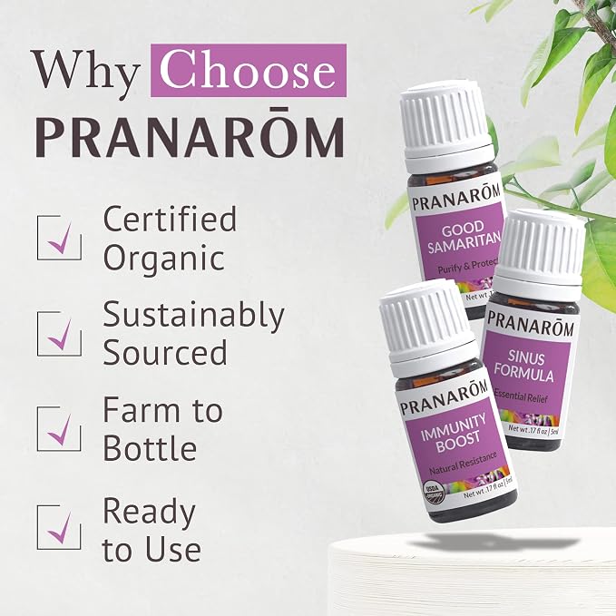 Pranarom - S.O.S. Wellness Blend Essential Oil Kit (3-Pack of 5ml) - Includes Good Samaritan & Sinus Formula - 100% Pure Essential Oil | USDA and ECOCERT Certified Organic