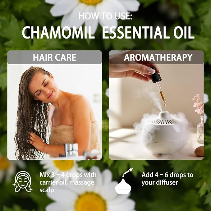 Chamomile Essential Oil - Chamomile Fragrance Oil for Diffuser, Massage, Humidifier, DIY Candle, Soap Making, Home, Bath, Yoga - 16 fl oz (480ml) - ZODION Essential Oils