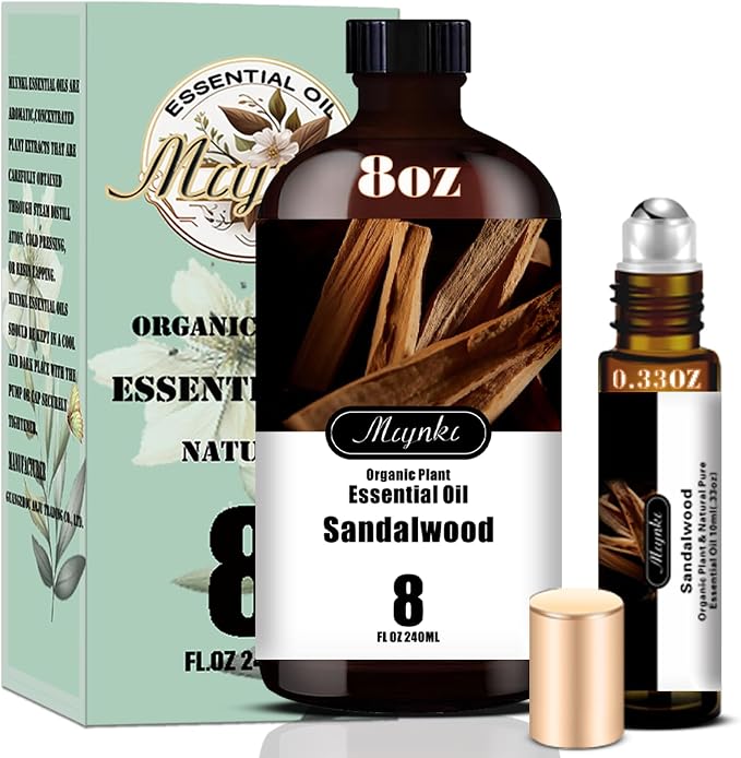 Sandalwood Essential Oil - Sandalwood Fragrance Oil for Meditation, Yoga, Diffuser, Massage, Skin Care, DIY Soap, Candle, Relaxation, Gift Ready – MLYNKL Sandalwood Oil (8.33 fl oz / 250ml)
