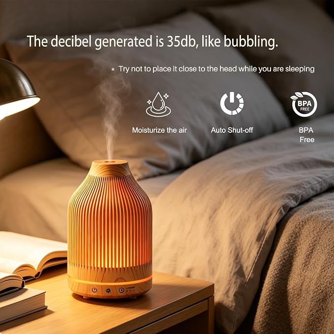 Diffuserlove Essential Oil Diffuser,150ML Small Aroma Humidifier with 1H/2H/4H Timer,Cool Mist & 7 Colors Night Light,Decor Diffuser Ready Gift for Home Office Bedroom
