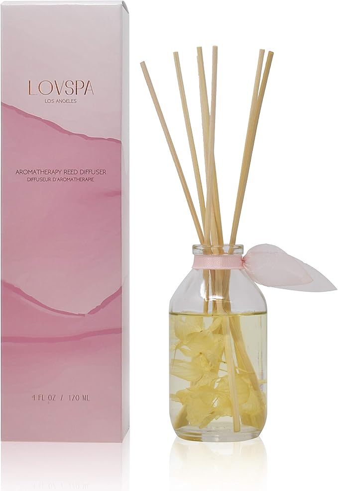 Soothe Tahitian Vanilla Bean Diffuser Set, Entryway Decor, Spa Scent | Warm vanilla, amber, and tonka bean profile, hotel fragrance, luxury home aroma, powder room, office shelf, guest bathroom