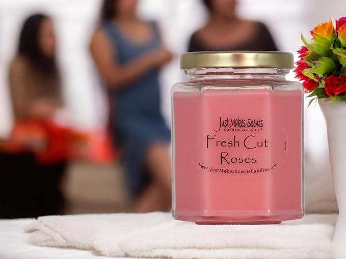 3 Pack - Fresh Cut Roses Scented Blended Soy Candle by Just Makes Scents