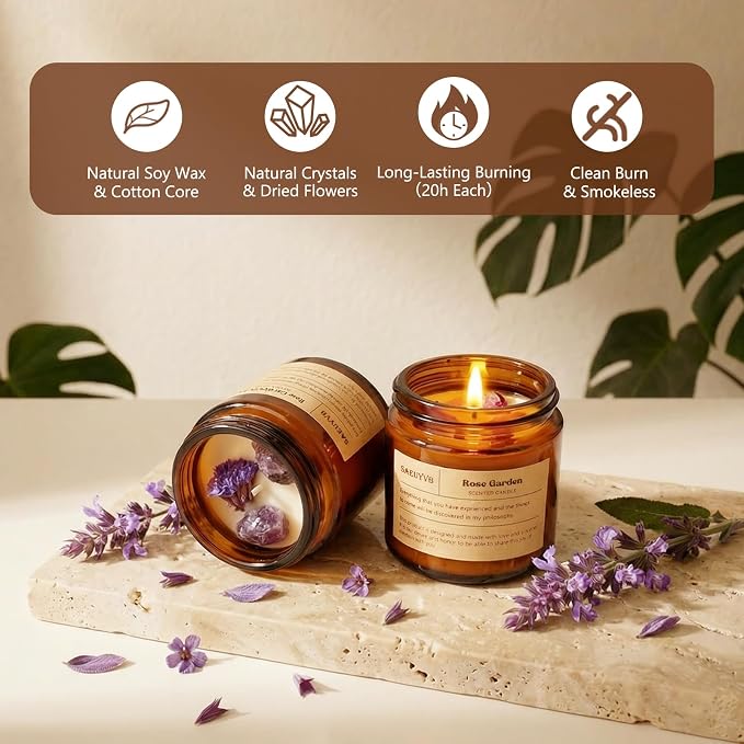 24 Pack Scented Candles for Home,3.5oz Crystal Soy Candles-Long Burning Time,Aromatherapy Candle Sets for Women Gift,Perfect for Valentine's Day,Mother's Day, Birthdays, Anniversaries(24 Scents)