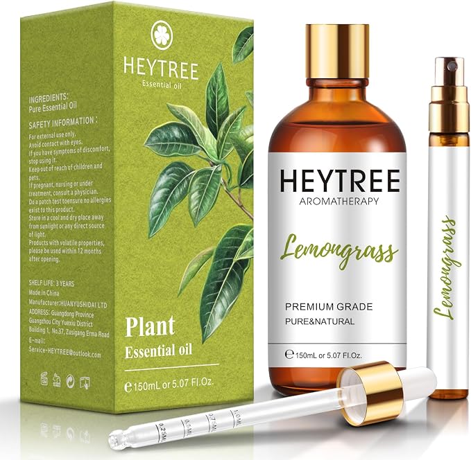 Lemongrass Essential Oil 5.07 FL OZ- Pure Natural Essential Oil for SPA Aromatherapy and Diffusers - Create a Relaxing Environment-Drive Buzzing-Perfect for Patio Sprays and Outdoor Use