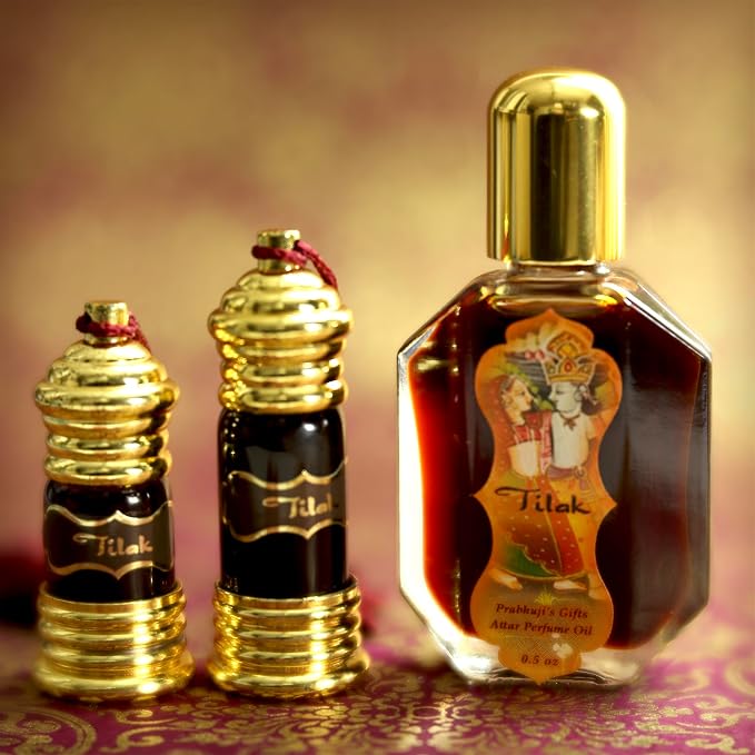 Prabhuji's Gifts Attar Perfume Oil Tilak - Body Perfume Blended with Essential Oils - Vegan Perfume for Women & Men - Arabian Fragrance - (3mL)