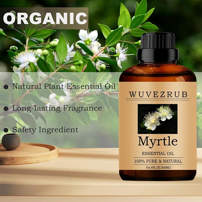 Myrtle Essential Oils, 240ML Pure and Natural Essential Oil for Aromatherapy Diffuser - Myrtle /8 Fl Oz