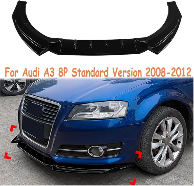 For Audi A3 8P Standard Version 2008-2012 Front Bumper Lip Splitter Diffuser Body Kit Car Spoiler Accessories