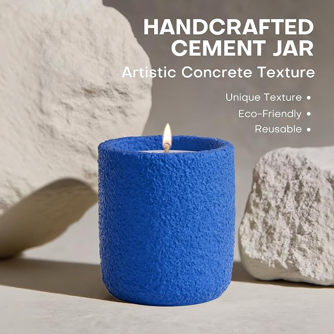 Scented Candles for Home, Natural Soy Wax Candle Gift, Non-Toxic Cement Jar Candles, Luxury Aromatherapy for Stress Relief, Housewarming Gifts, Highly Scented, Home Décor, Oak and Cedar