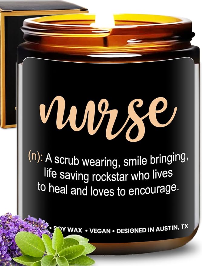Nurse Candle, Nurse Gifts for Women & Men, Nurses Week Gifts, Graduation Present for RN Men, Thoughtful Presents for Nursing Practitioner, Nursing Practitioner Presents for Women, RN Birthday Gift
