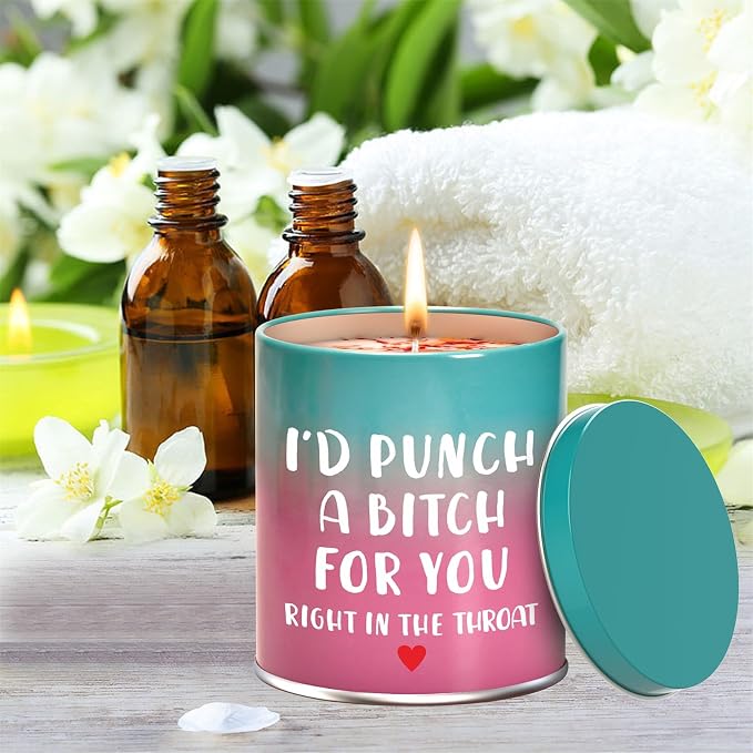 Scented Candle Birthday Gifts for Women - Valentines Galentines Day Gifts for Her Girlfriend Mothers Day Christmas Stocking Stuffers for Sister Friendship Funny ldeas White Elephant