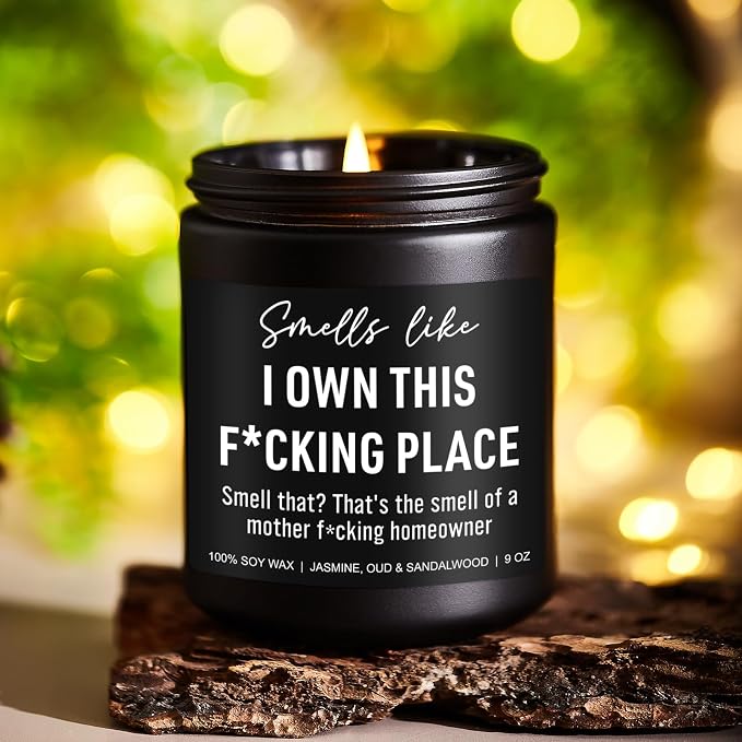 Younift Funny Scented Candle, House Warming Gifts New Home, Housewarming Gifts for Women, Men, Couple, New Homeowner - First Apartment Essentials - Closing Presents for Home Buyers - 9 oz